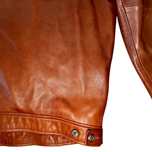 POLO RALPH LAUREN Men's Leather Bomber Jacket - M - Picture 5 of 16
